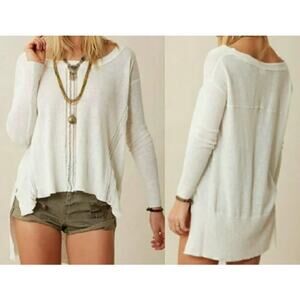 Free People Lace Road Linen Cotton Pullover Size M